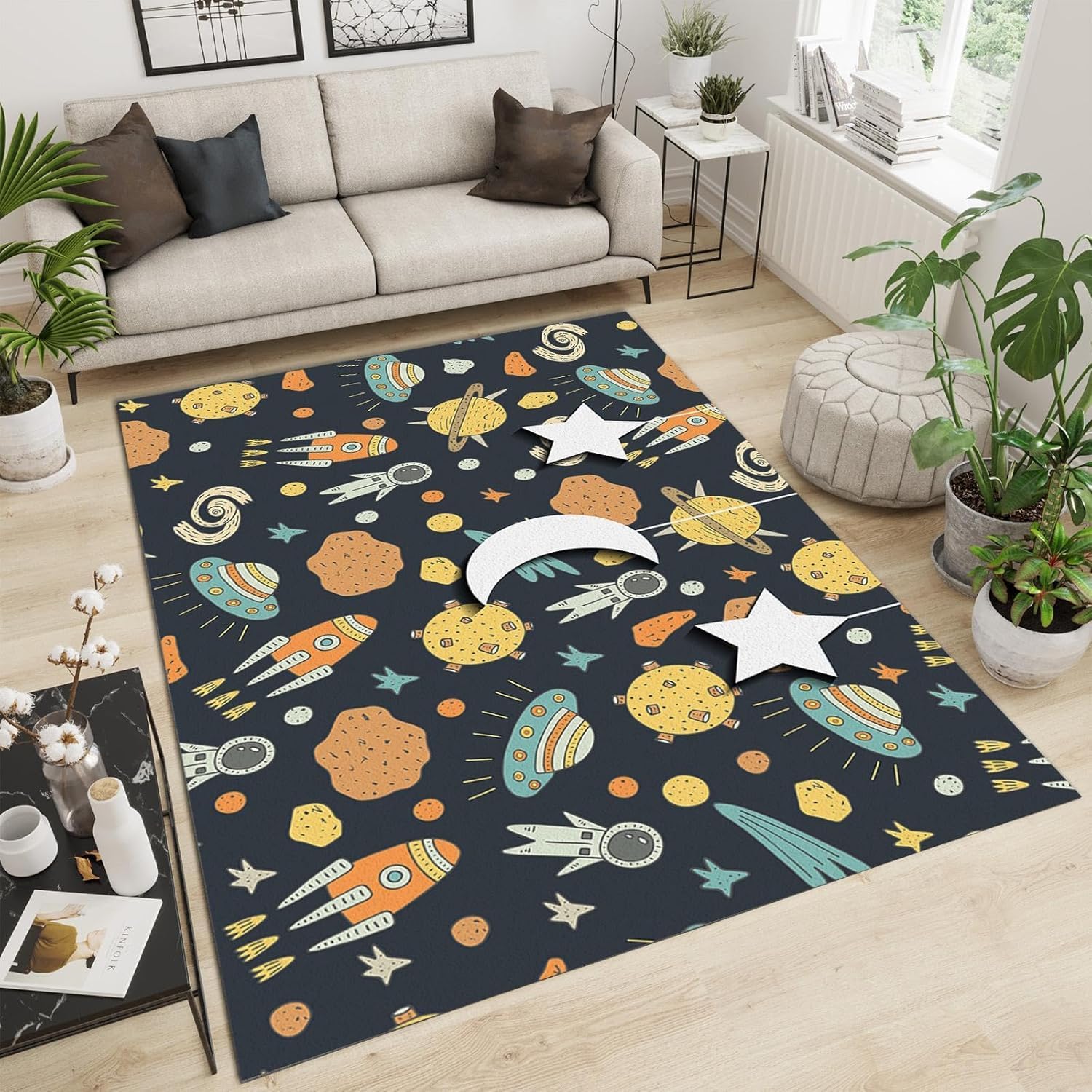 Tapis astronaute 3D pour décorer une chambre de fille ou un salon