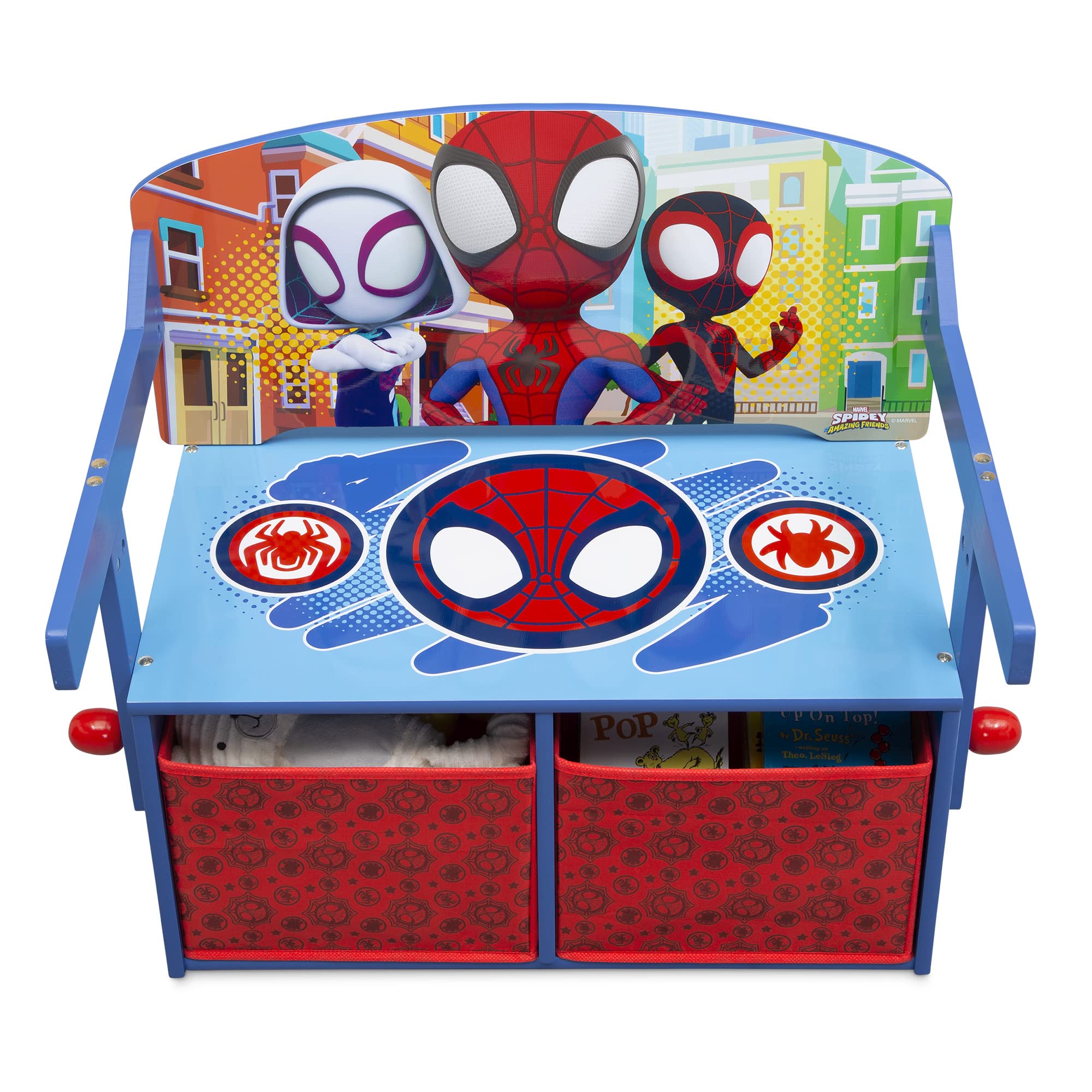 Delta Children Kids Convertible Activity Bench - Greenguard Gold Certified, Marvel Spidey and His Amazing Friends