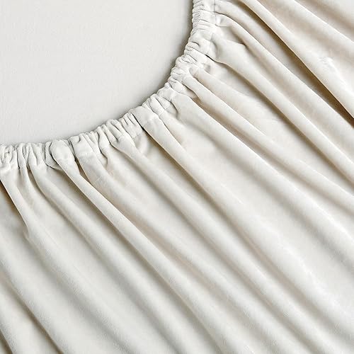 Miniatura 10 de Juego de sábanas de terciopelo envejecido, 4 piezas color dorado caramelo, tamaño King, ultra suave, cálido