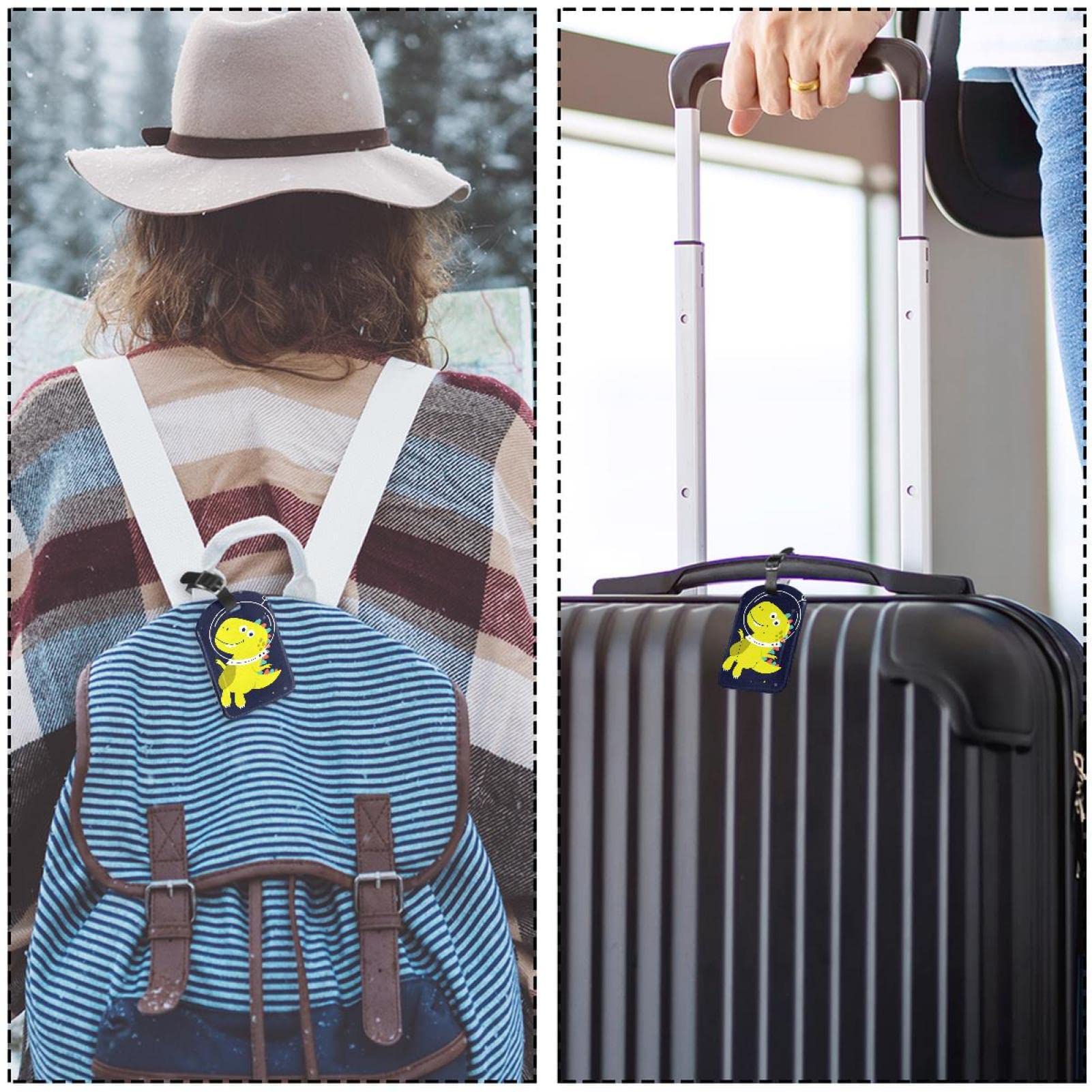 2 Etichette Identificative Per Valigie In PVC Con Slogan 'Are We There Yet?' E Occhiali – Visibili E Resistenti