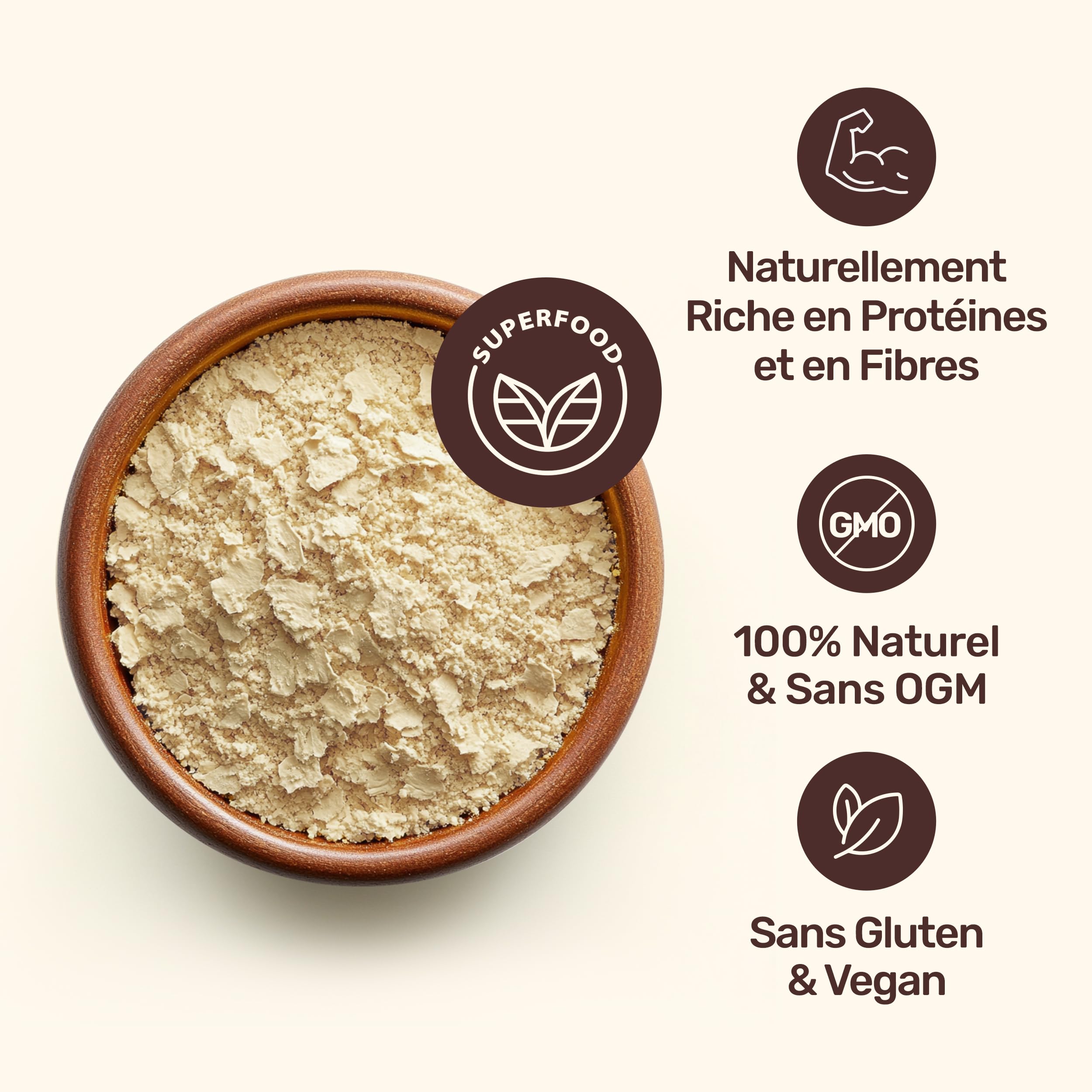 EASY YUMMY – Flocons Nooch (300 g), levure nutritionnelle non enrichie 100% végétalienne, sans additifs