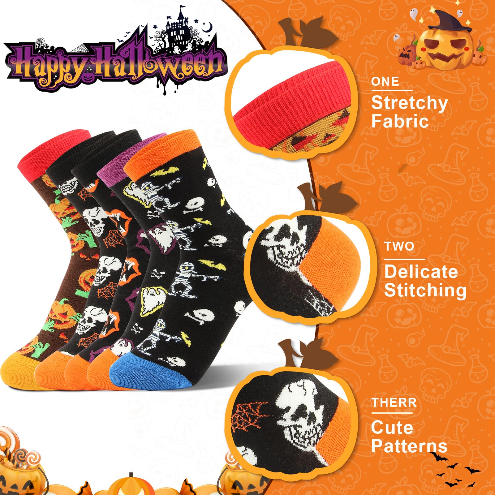 Likesing Skarpetki męskie damskie bawełniane skarpety zimowe Halloween skarpety świąteczne skarpety damskie mężczyźni śmieszne antypoślizgowe kot mężczyźni kobiety skarpety prezent Halloween Boże