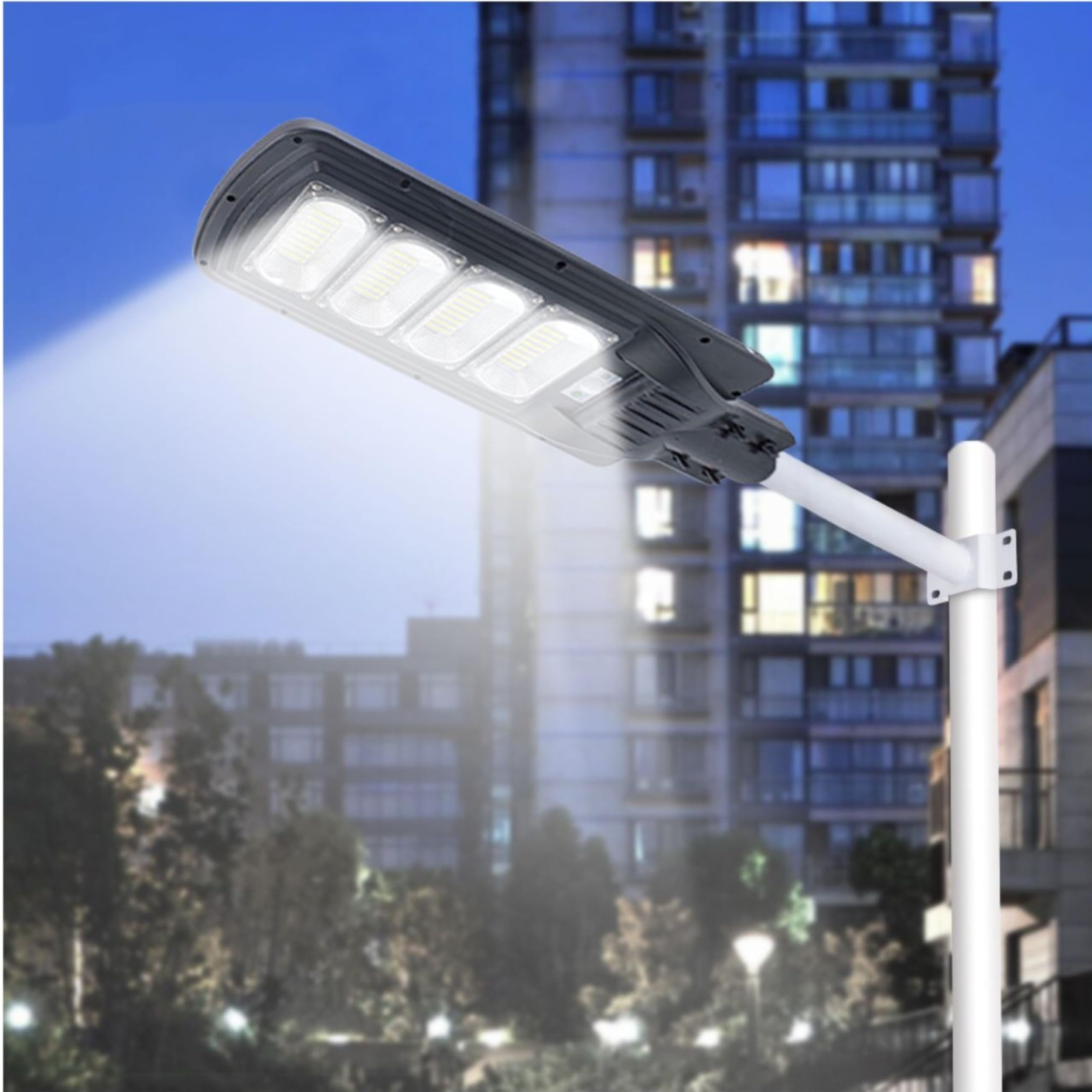 YASTA Palo Per Lampione Solare 48 Cm Staffa Bianca Per Lampione Stradale Palo Antenna TV Supporto Per Faro Led Da Esterno Stradale Braccio Per Muro Parete (2)