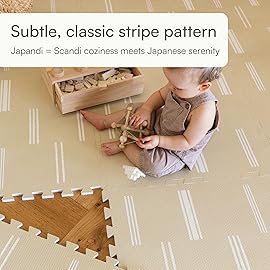 Lillefolk Baby Play Mat for Floor - 4x6ft Old White| Soft Non Toxic Premium EVA Foam Tiles for Tummy Time, Crawling & Playroom - Waterproof Interlocking Floor Mat for Babies & Toddlers (6 Tiles)