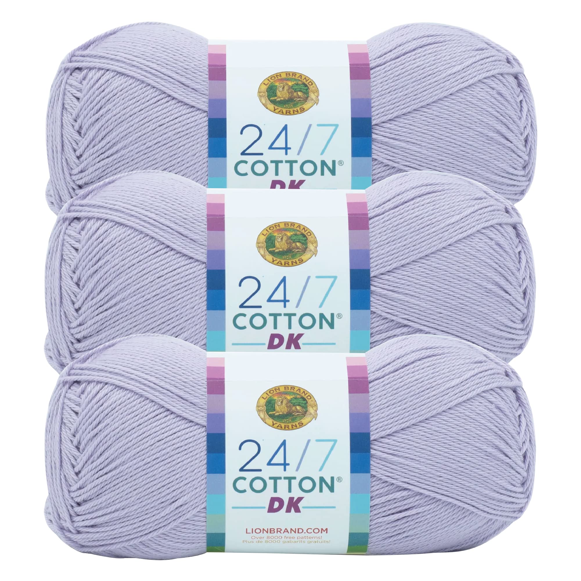 (3 Pack) Lion Brand Yarn 24/7 Cotton DK Yarn, Desert Lily — image 1