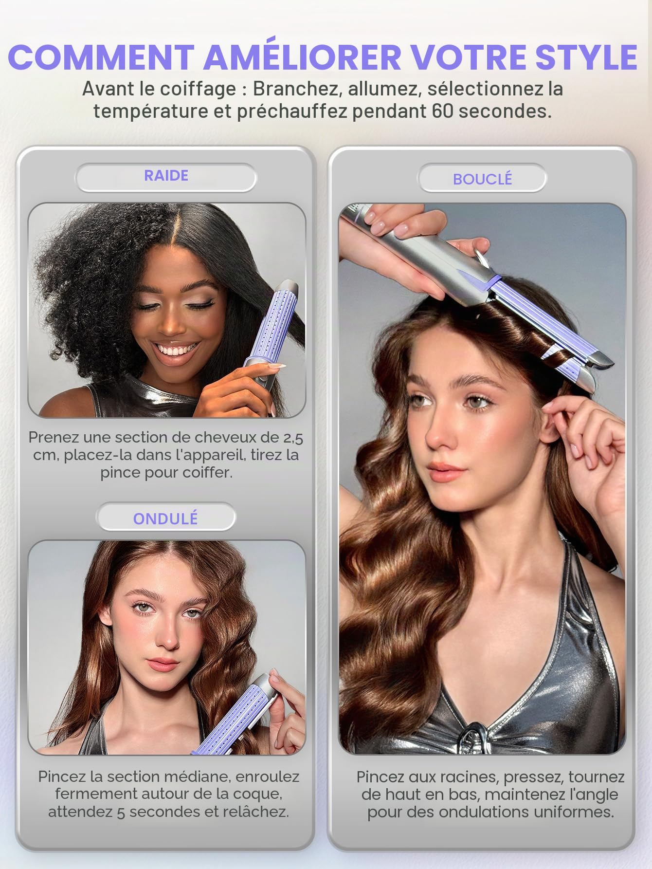 SHEGLAM Lisseur Professionnel à Air Froid avec Peigne - Flux d'Air 360° pour Coiffure Durable, 4 Niveaux de Température Réglable (160°C-220°C), Double Tension (110V-240V), Technologie Anti-Brûlures