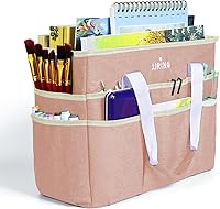 Vista 31 de JJRING Bolsa Organizadora de Transporte para Manualidades, Organizador de Almacenamiento de Arte con Múltiples Bolsillos, Bolsa de Costura Morado