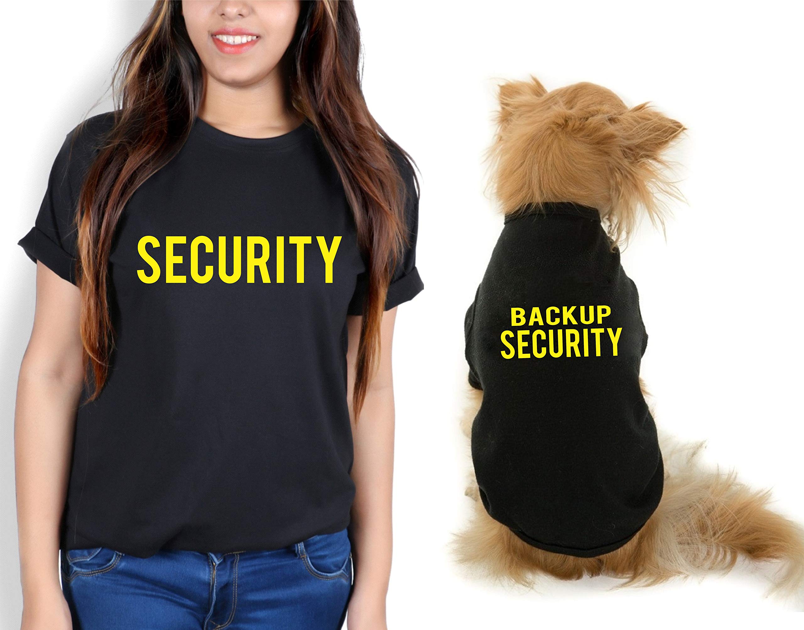 The Tee Shop Pet & Parent Matching Pair-up Cool Funny Quote Printed T-Shirt for Dog Cat Owners | Security & Backup Security (Human - S, Pet - XL) (B08Y1SQJKL) Amazon Price History, Amazon Price Tracker