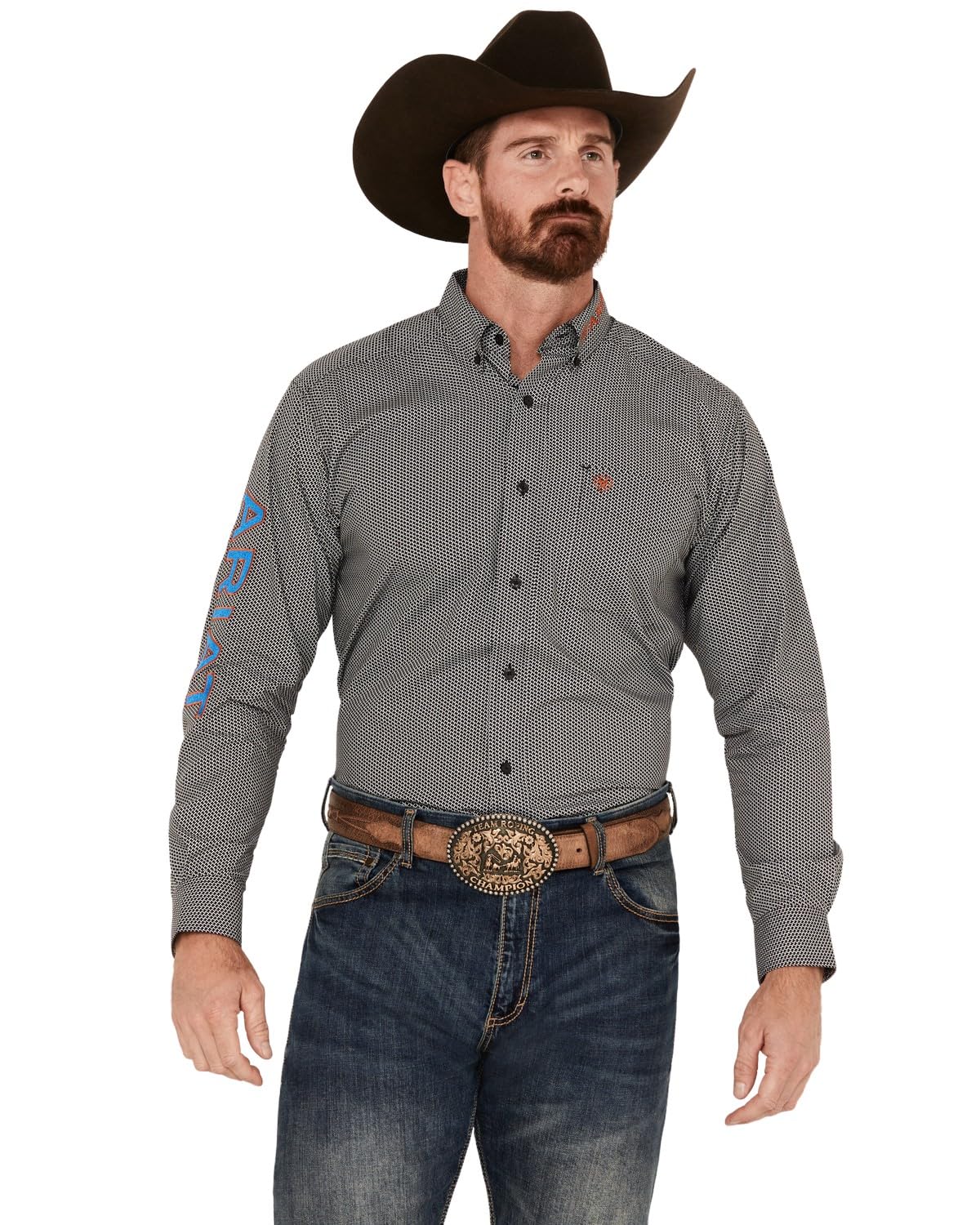 ARIAT mens Mns Team Whitt Clssc Ls Shrt White Shirt