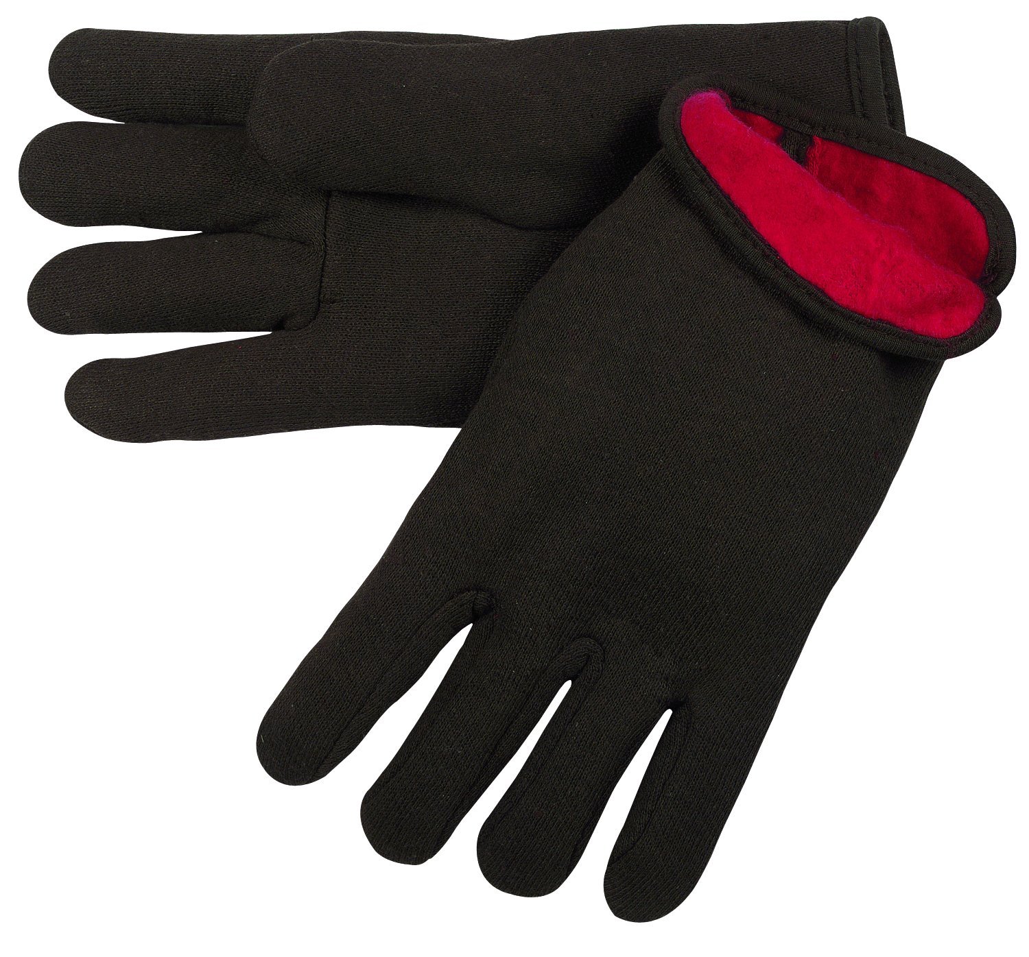 MCR Safety 7900 Jersey Cotton Men's Gloves with Slip-On Gunn Style, Brown/Red, Large, 1-Pair