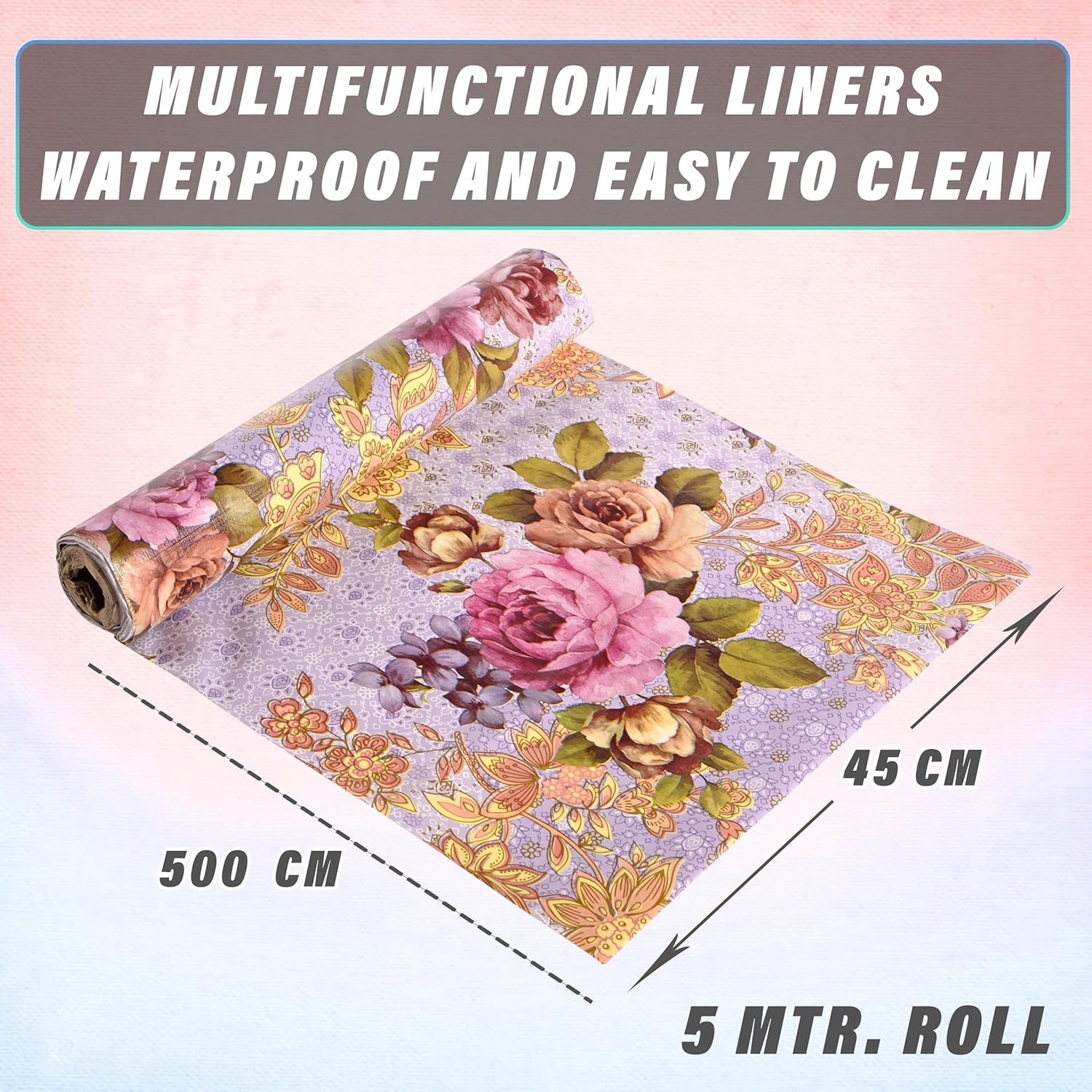 Flower Print Shelf Liner - Protect & Organize Shelves -3