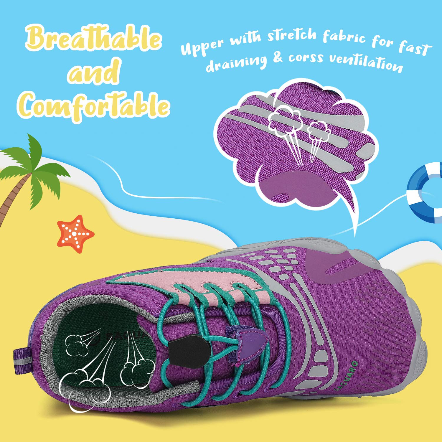 Saguaro Zapatos de Trail Niños Niñas Zapatos Deportivos Transpirable Antideslizante