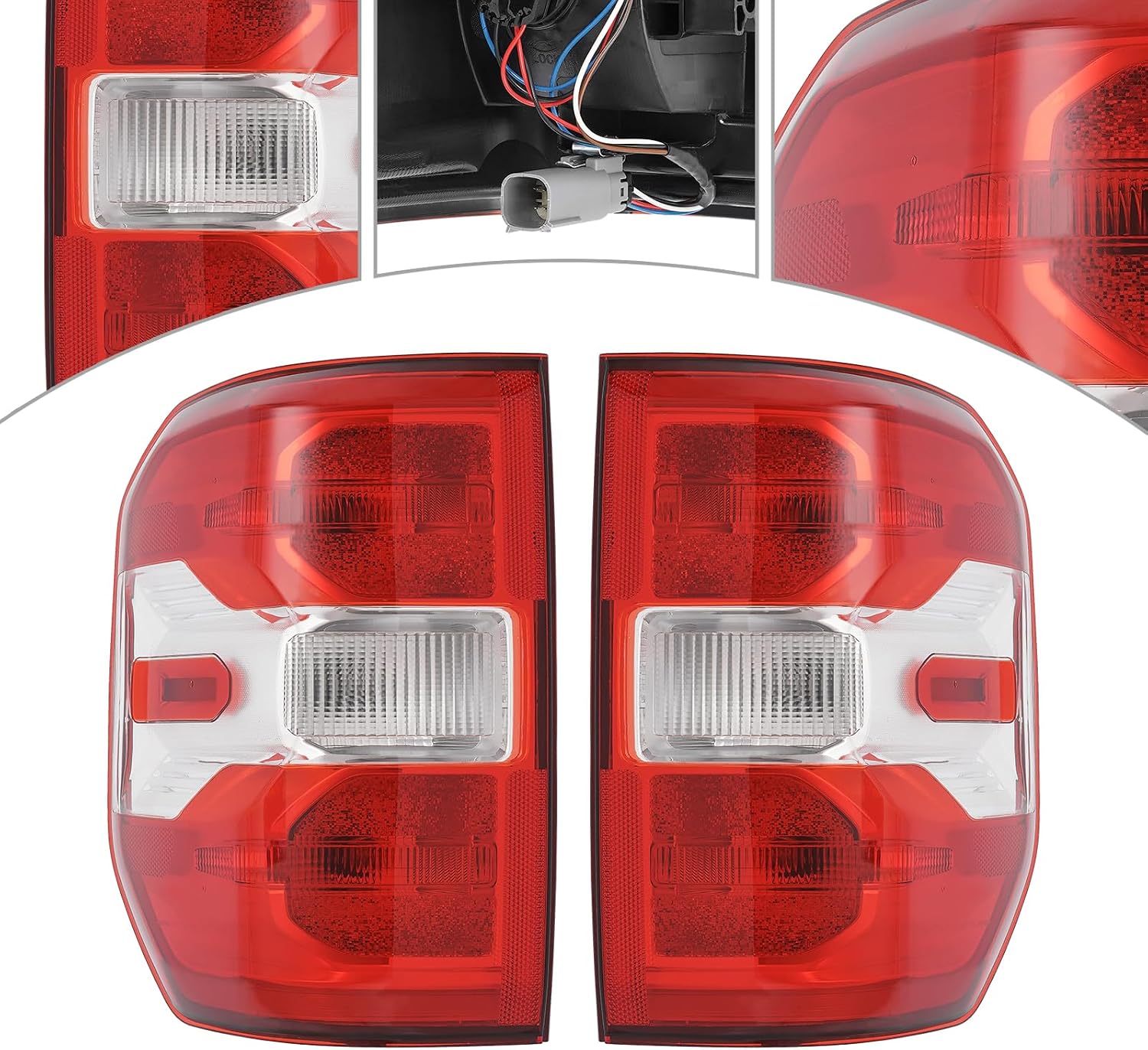 Left and Right LED Taillight Assembly for 2022-2024 Ford Maverick Lariat, Direct Replacement Rear Tail Lights Compatible with OEM Part NZ6Z-13404/13405 (A pair)