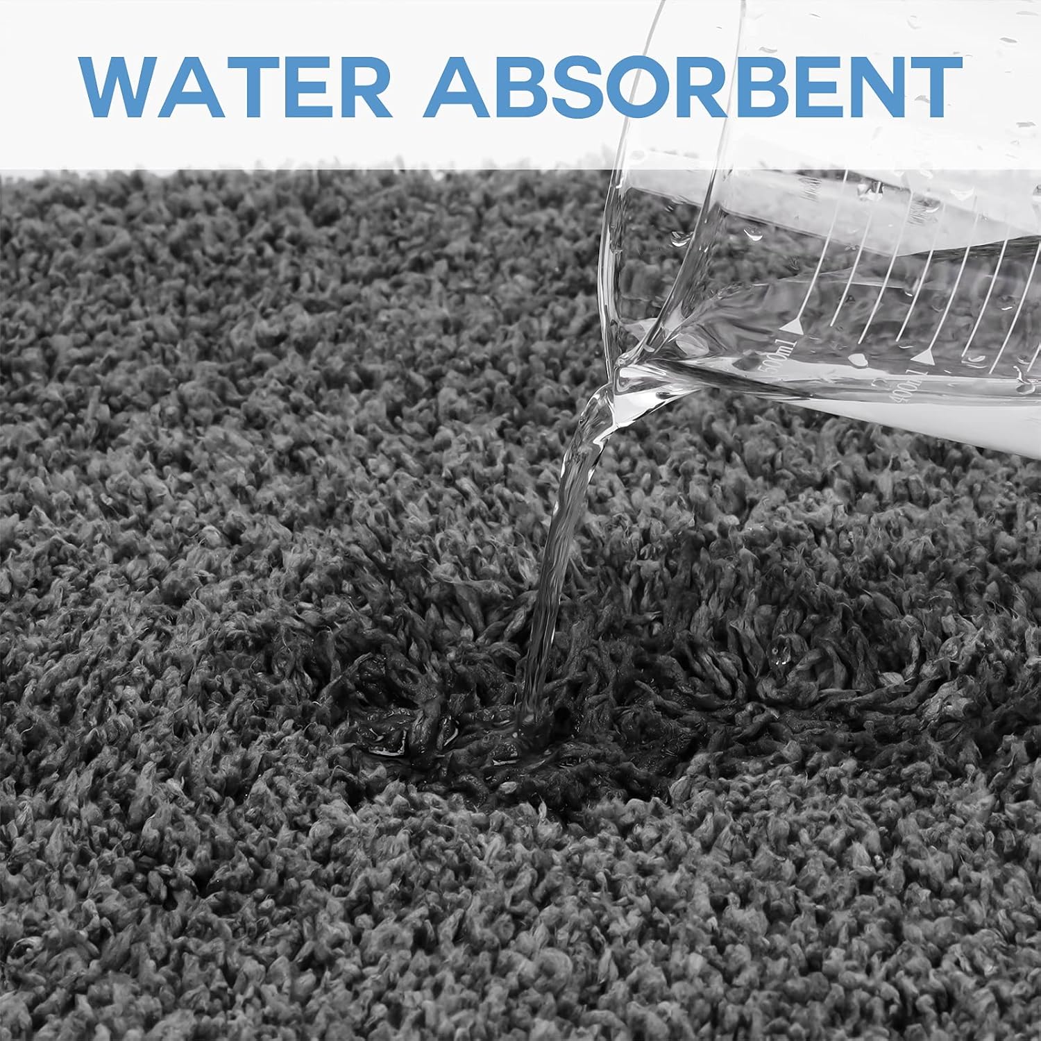 Egyphy Luxury Shaggy Bathroom Rug Soft Thick Plush Rugs Absorbent Microfiber Bathroom Mat Machine Washable Bath Rug for Tub Shower, Bathtub and Bath Room (Gray, 20x32) : Everything Else