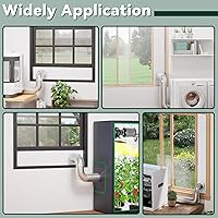 Vista 8 de Flehomo Kit de ventilación de ventana para manguera de 3 y 4 pulgadas de diámetro, incluye cubierta de ventilación con solapas de cierre automático