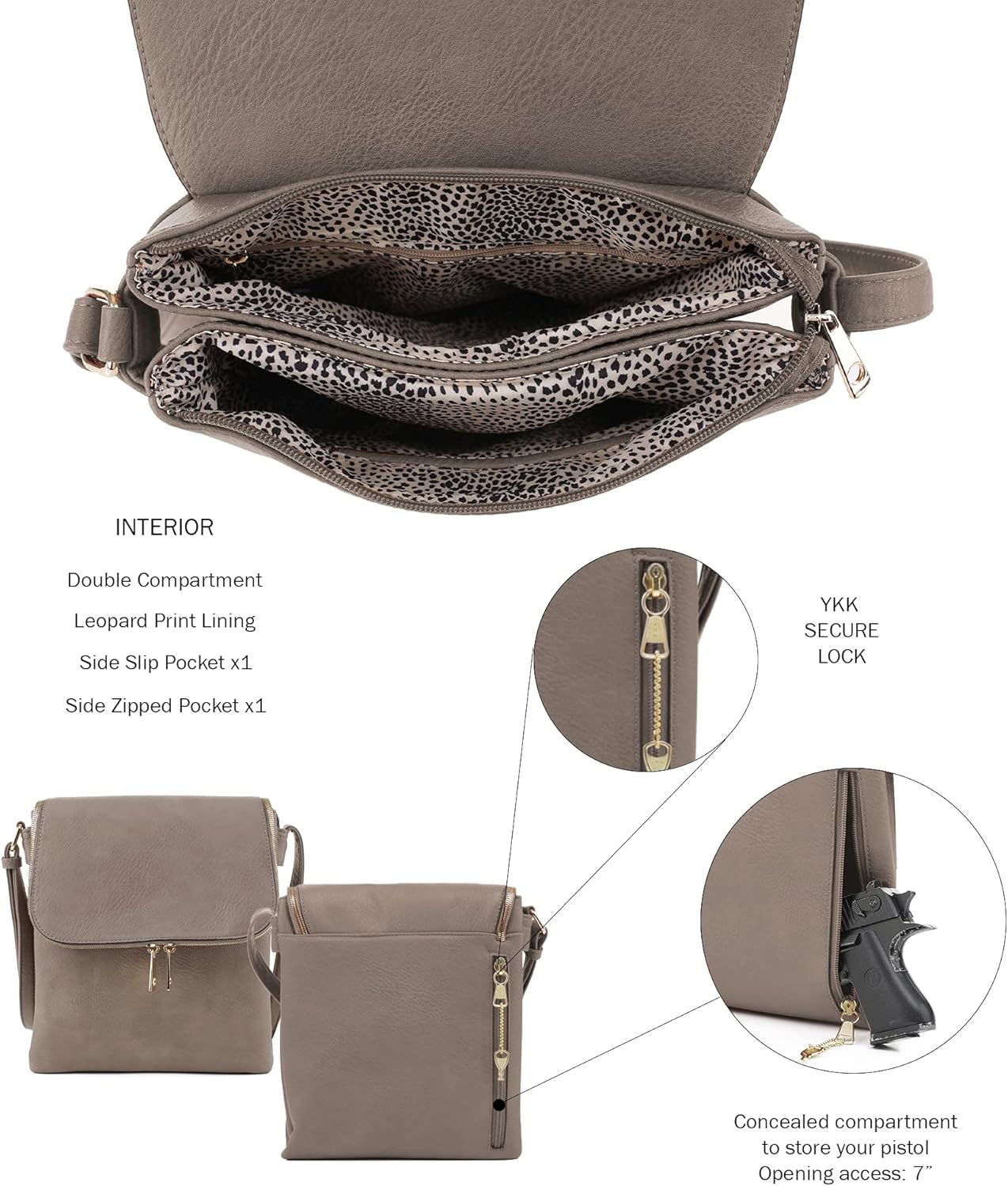 JESSIE & JAMES Cheyanne Concealed Carry Crossbody Bag with Lock and Key - Image 5