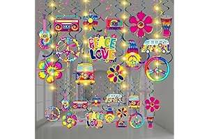 60s Hippie Hanging Decorations with Lights