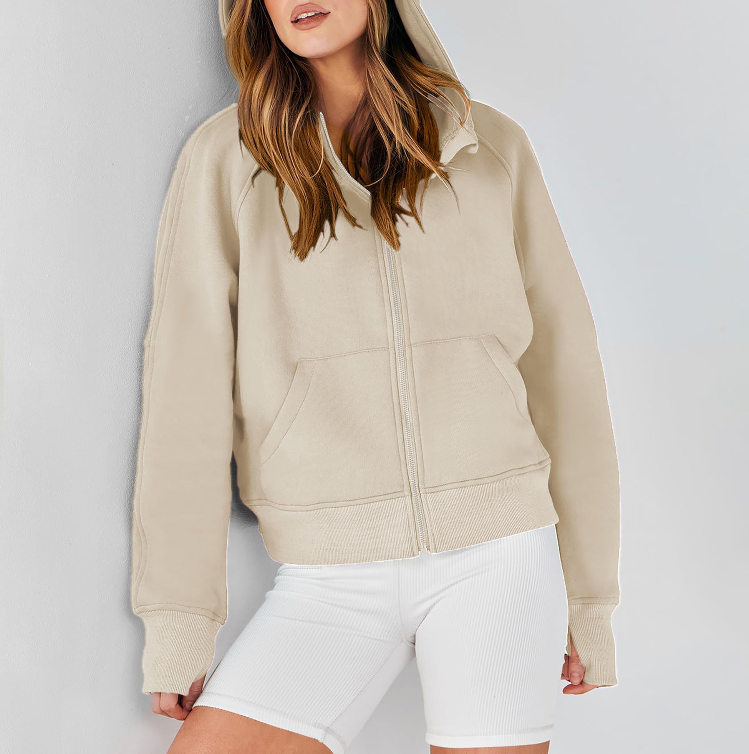 Timuspo Sudadera con capucha para mujer 2024, sudadera con capucha para otoño e invierno, sudadera con capucha con cremallera