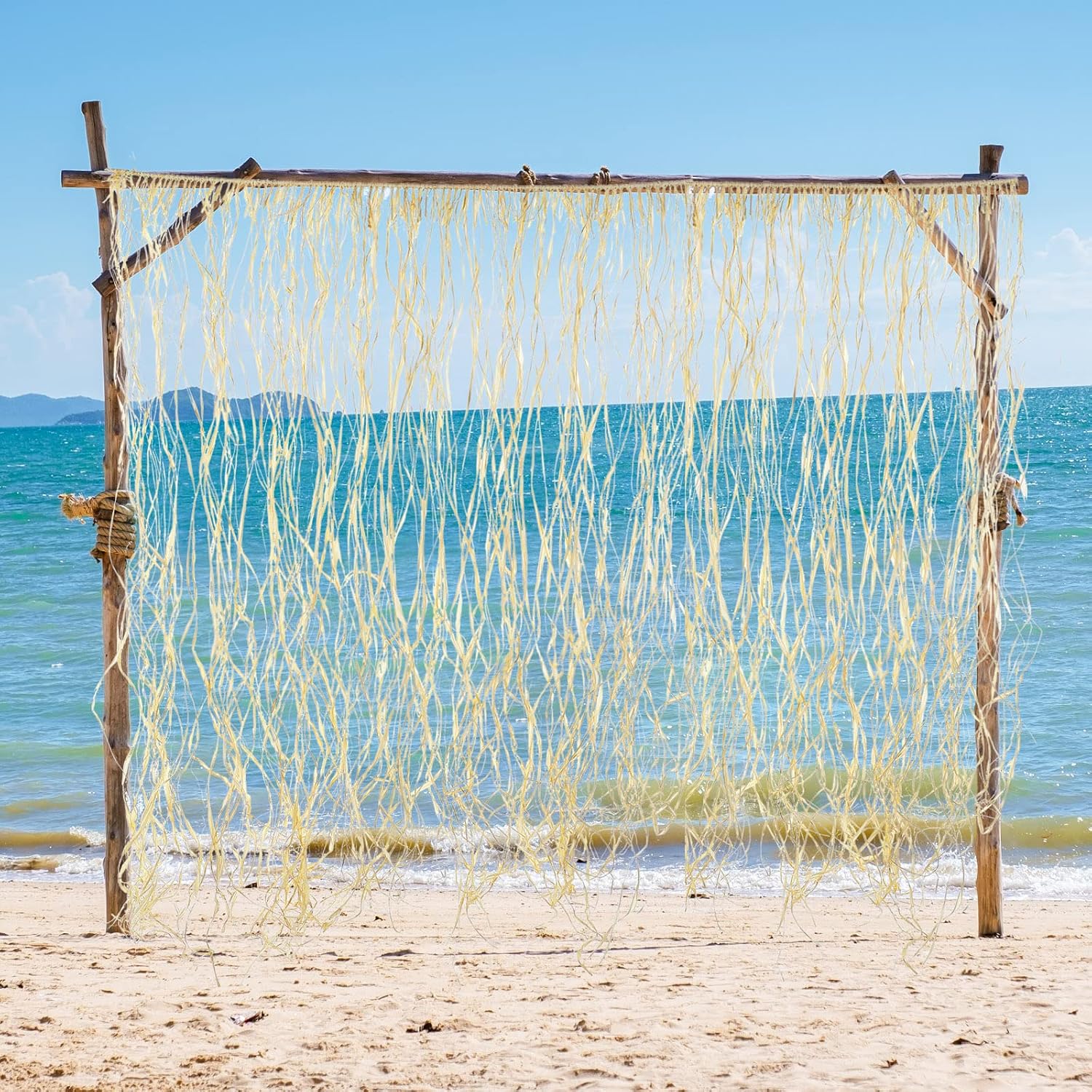 Pinkunn 55 x 40 inches Raffia Door Curtain Luau Party Door Curtain Grass Table Skirt for Luau Hawaii Summer Wedding Birthday Party Decor