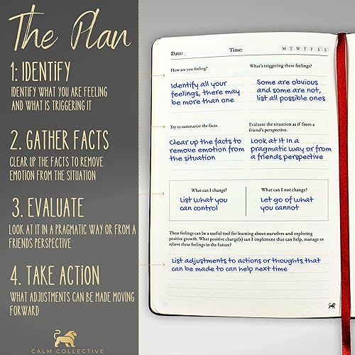 Miniatura 5 de Un diario guiado de cuero con indicaciones para aliviar la ansiedad  Diario de bienestar para el cuidado personal  Es un gran regalo de salud mental