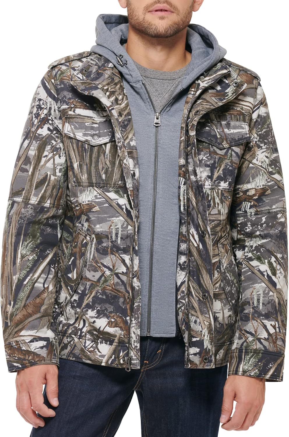 Levi's Men's Washed Cotton Hooded Military Jacket (Regular & Big & Tall Sizes) - Image 3