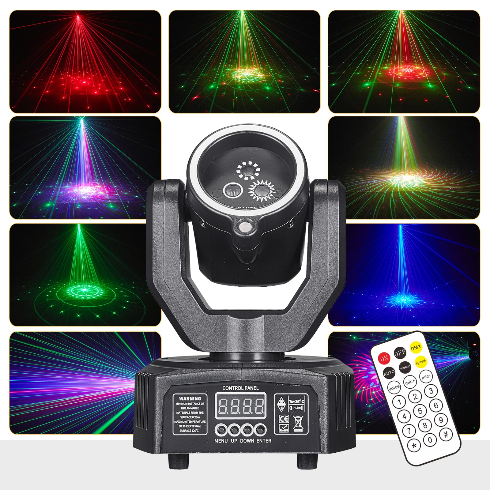 LT04 Lampe disco à tête mobile pour fête, projecteur DJ RVB contrôlé par la musique, projecteur à effet DMX, pour KTV, réunion de famille, mariage, anniversaire, Halloween