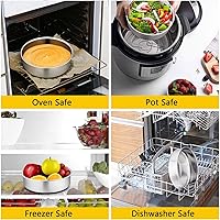 Vista 4 de P&P CHEF Juego de 2 moldes redondos de acero inoxidable para tartas de 6 pulgadas, no tóxicos y saludables, a prueba de fugas y fáciles de limpiar