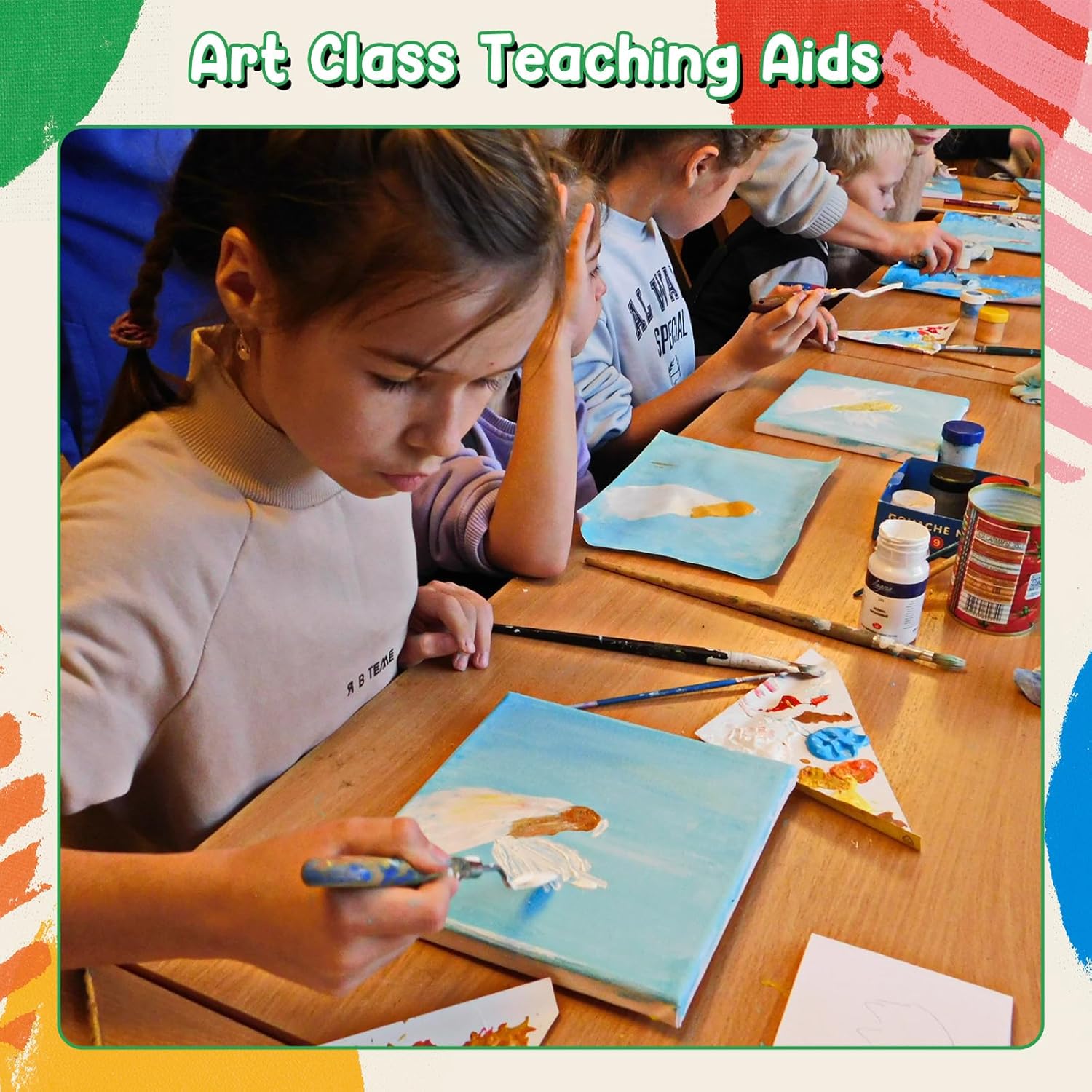 48 Pcs Mini Canvases for Painting, 4 x 4 Inch Small Square Canvas Panels 2/5 Inch Thickness White Blank Canvas for Wall Decoration, Art Supplies, School Projects - Image 5