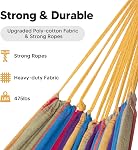 SUNCREAT Outdoor Double Hammock, Portable Tree Colorful Hammock, Colorful Stripes