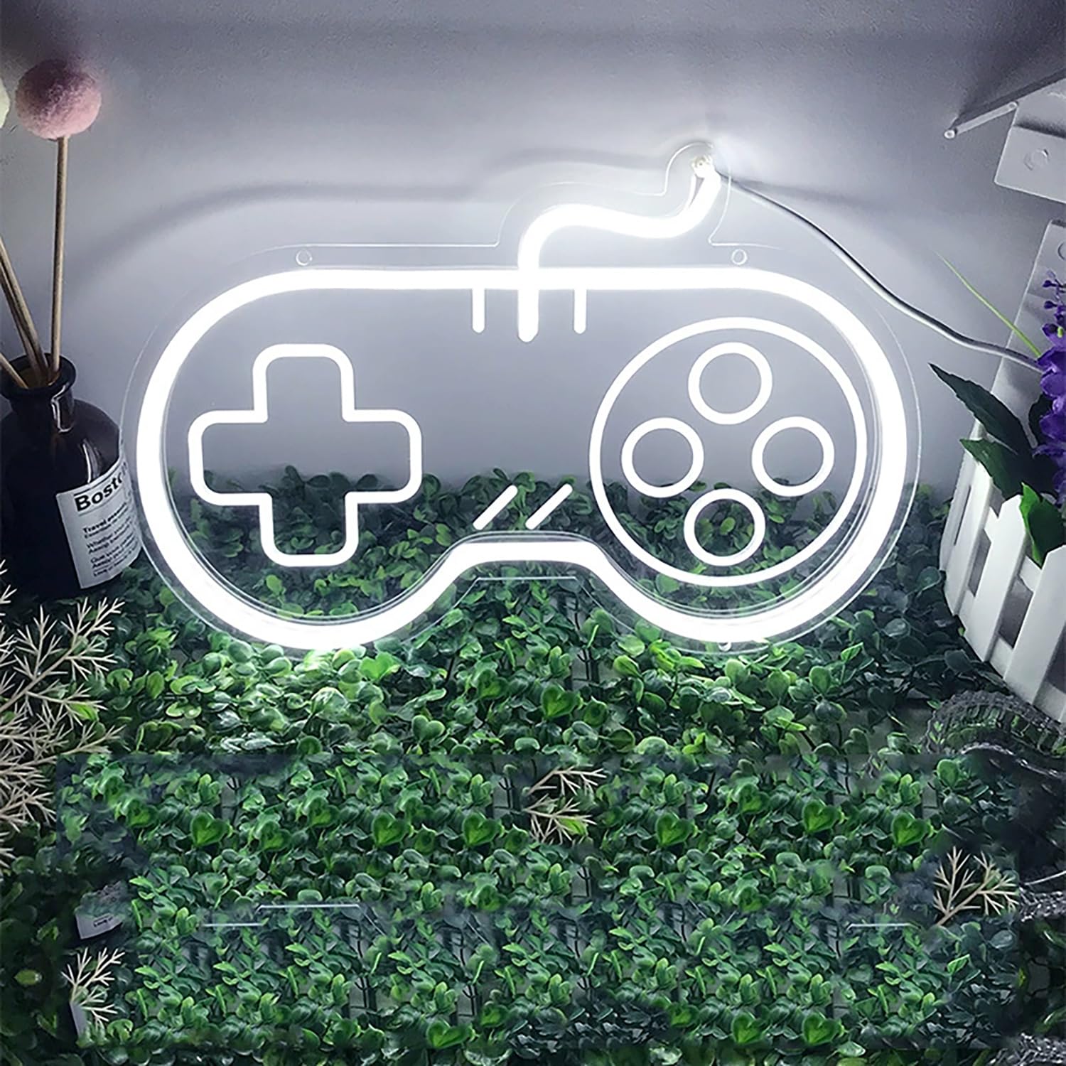 Gamespad neonowe światło do dekoracji ścian LED ściemniany USB Gamespad podświetlany znak dla chłopców pokój gier sypialnia męska jaskinia prezenty dla mężczyzn neonowa lampa pokój gier akcesoria
