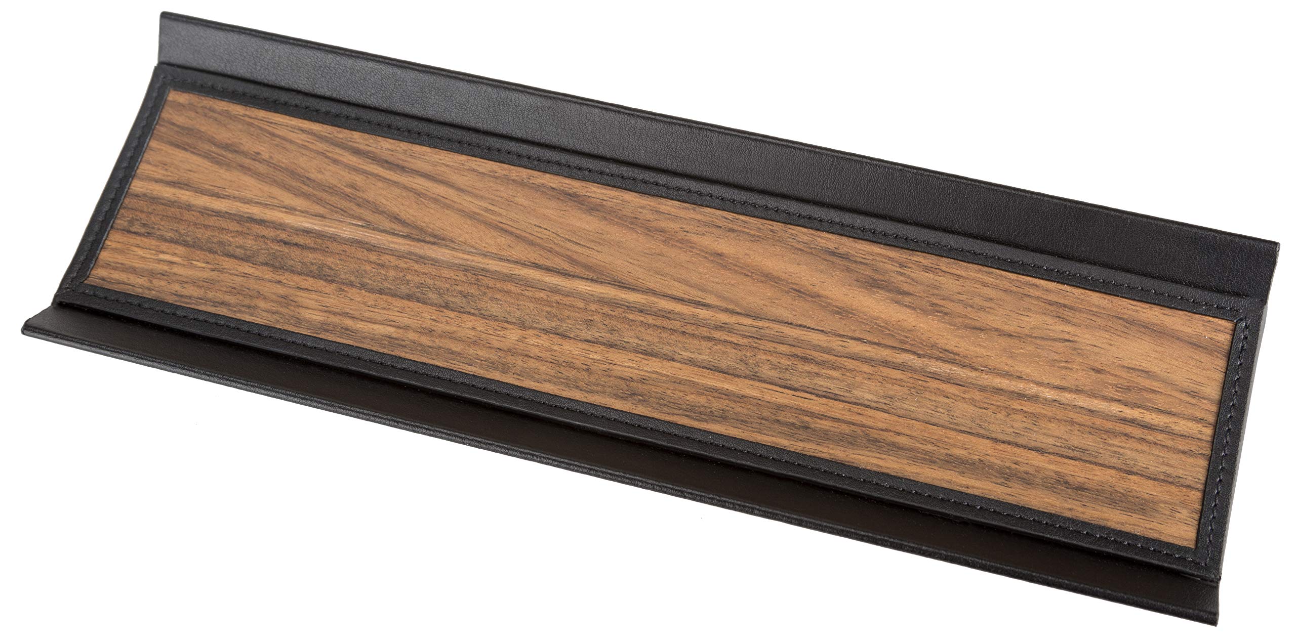 Sebastian Sturm - Portapenne "RONNIE", in vero legno e pelle 28 cm x 1,5 cm x 9,5 cm Pelle nera/legno Amazaque.