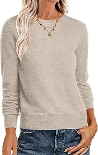 Sweaters for Women Long Sleeve Lightweight Crewneck Soft Basic Knit Loos...