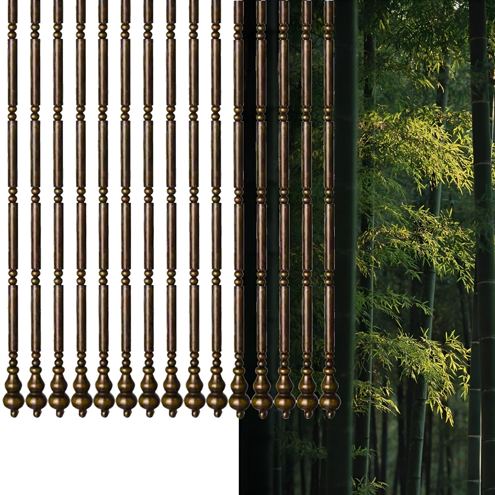 Eiauiuo Braun Beaded Bamboo Curtain Door Curtain Wooden Thread Room Divider Decorative Privacy Screen For Living Room, Balcony & Window – No Drilling Fly Screen Curtain For Home Décor & Partition(,90X1