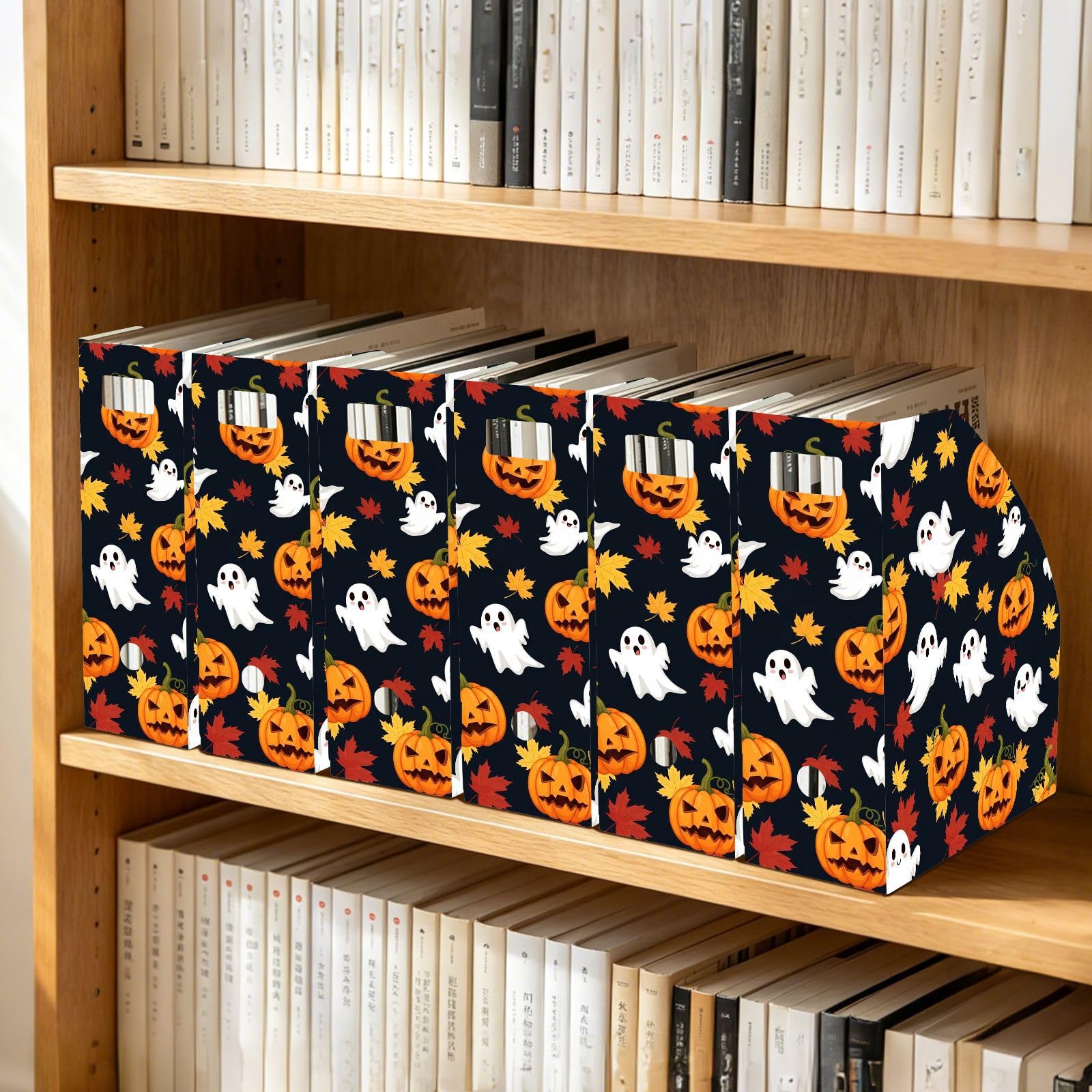 Adorable organiseur de dossiers citrouille d'Halloween noir, bureau