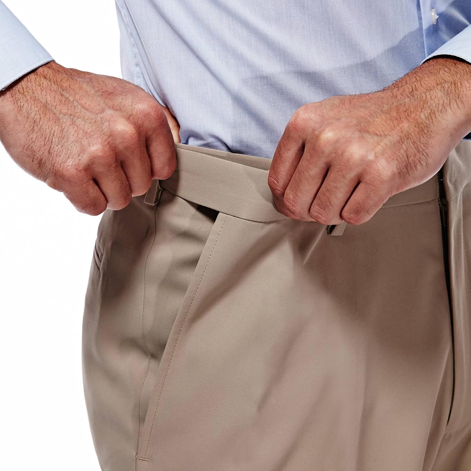 Men’s Straight-Fit Business Casual Dress Pants with Expandable Waistband, Wrinkle-Free Stretch Slacks - Image 4