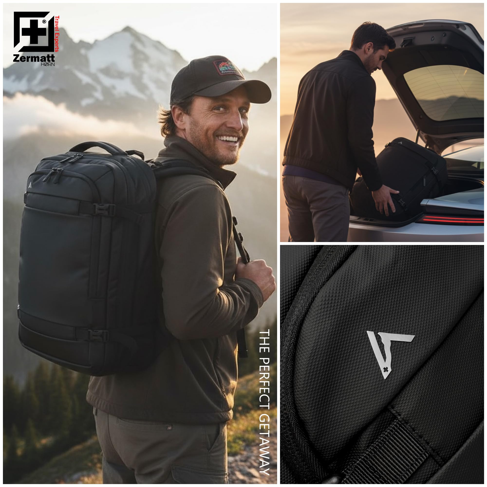 + Zermatt - HØRN Mochila de Viaje cabina avión 40x20x25 extensible a 45-30-25. para Cabina Equipaje de Mano Backpack para portatil de 13"-15.6"-17" Mochila (Solo MOCHILA) — view 11