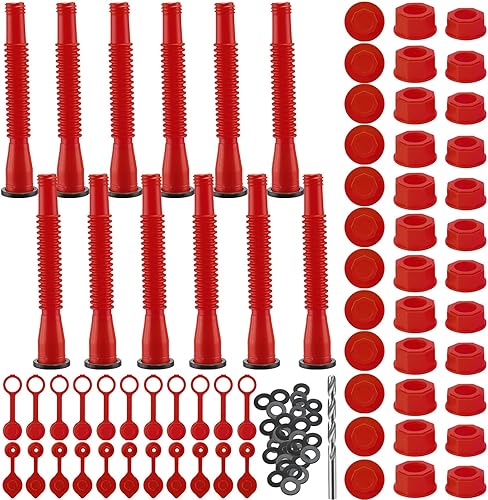 BBTO Kit de 12 boquillas de repuesto para latas de gas con tapas de collar de tornillo, tapón de junta y 2 tipos de boquillas flexibles para latas