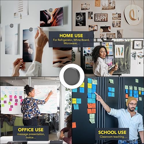 Miniatura 5 de TRYMAG - Imanes para manualidades con respaldo adhesivo, pequeños imanes de cerámica para manualidades, discos redondos, pequeños imanes