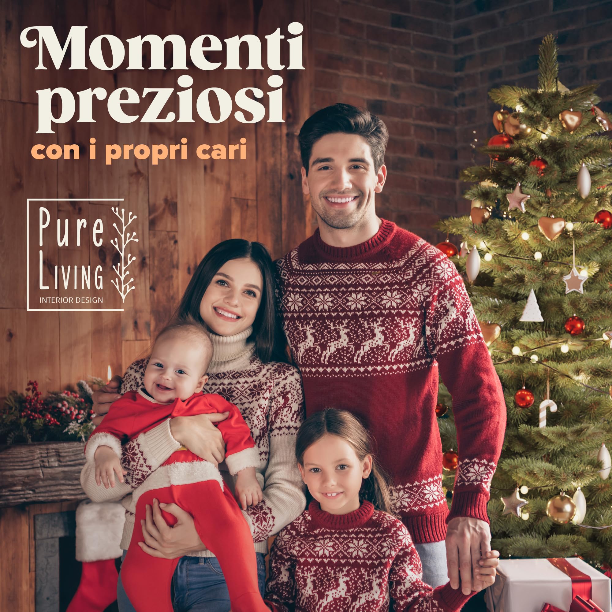 Albero di Natale Artificiale Premium 120cm – Rami Realistici e Densi, con Supporto in Legno e Borsa per il Trasporto – Albero Artificiale di Pure Living