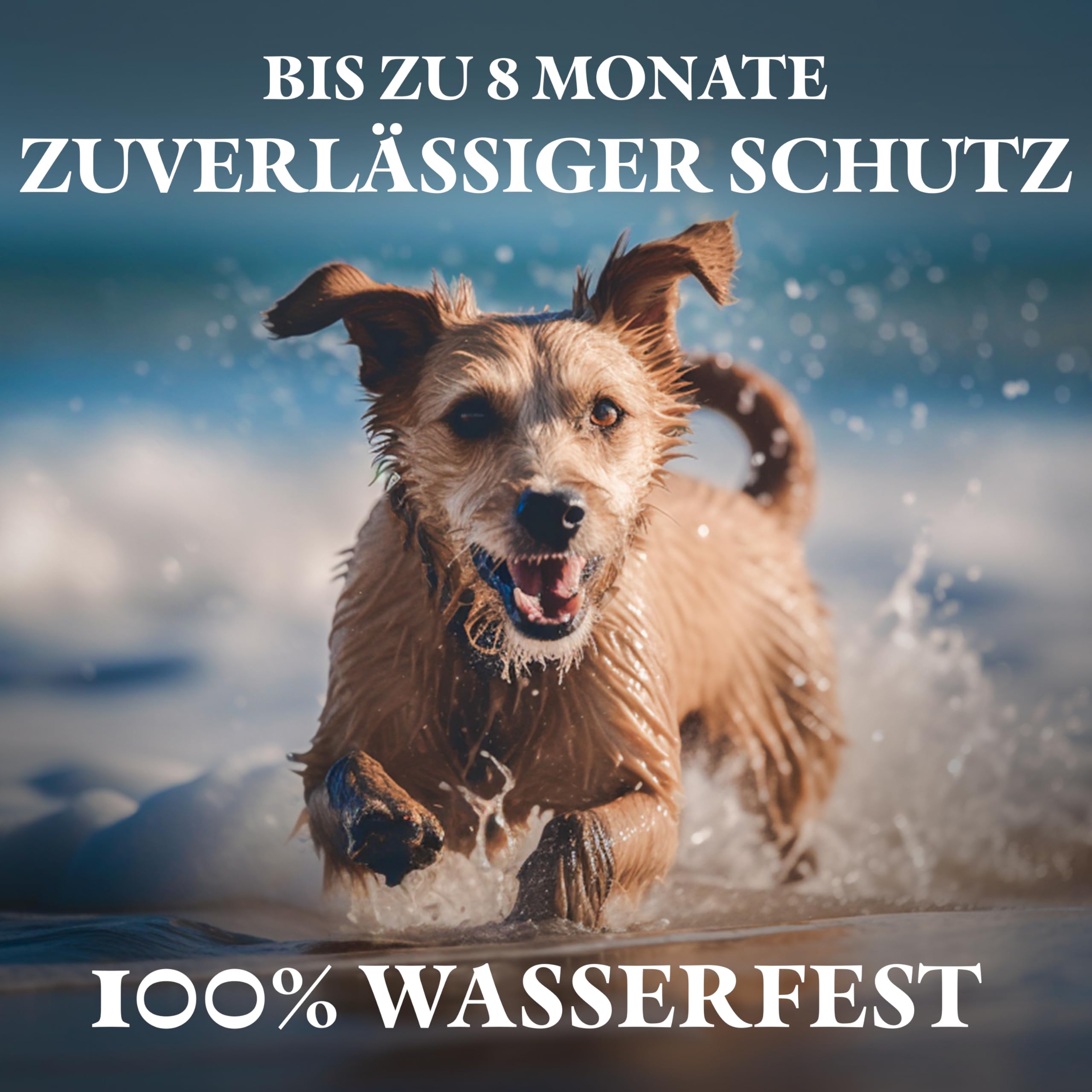 Monked Zeckenhalsband für Hunde – Natürlicher Zeckenschutz & Flohschutz [wasserdicht & verstellbar] bis zu 8 Monate Schutz gegen Zecken und Ungeziefer