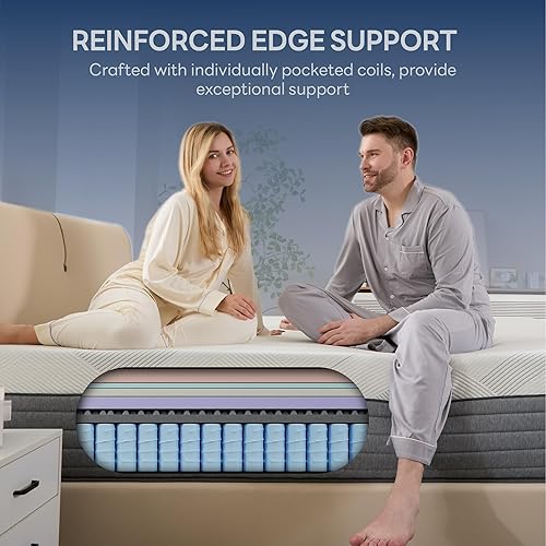 Miniatura 3 de LIKIMIO Colchón de tamaño individual, colchón de espuma viscoelástica de gel de 12 pulgadas con tela Tencel, fabricado en Estados Unidos,