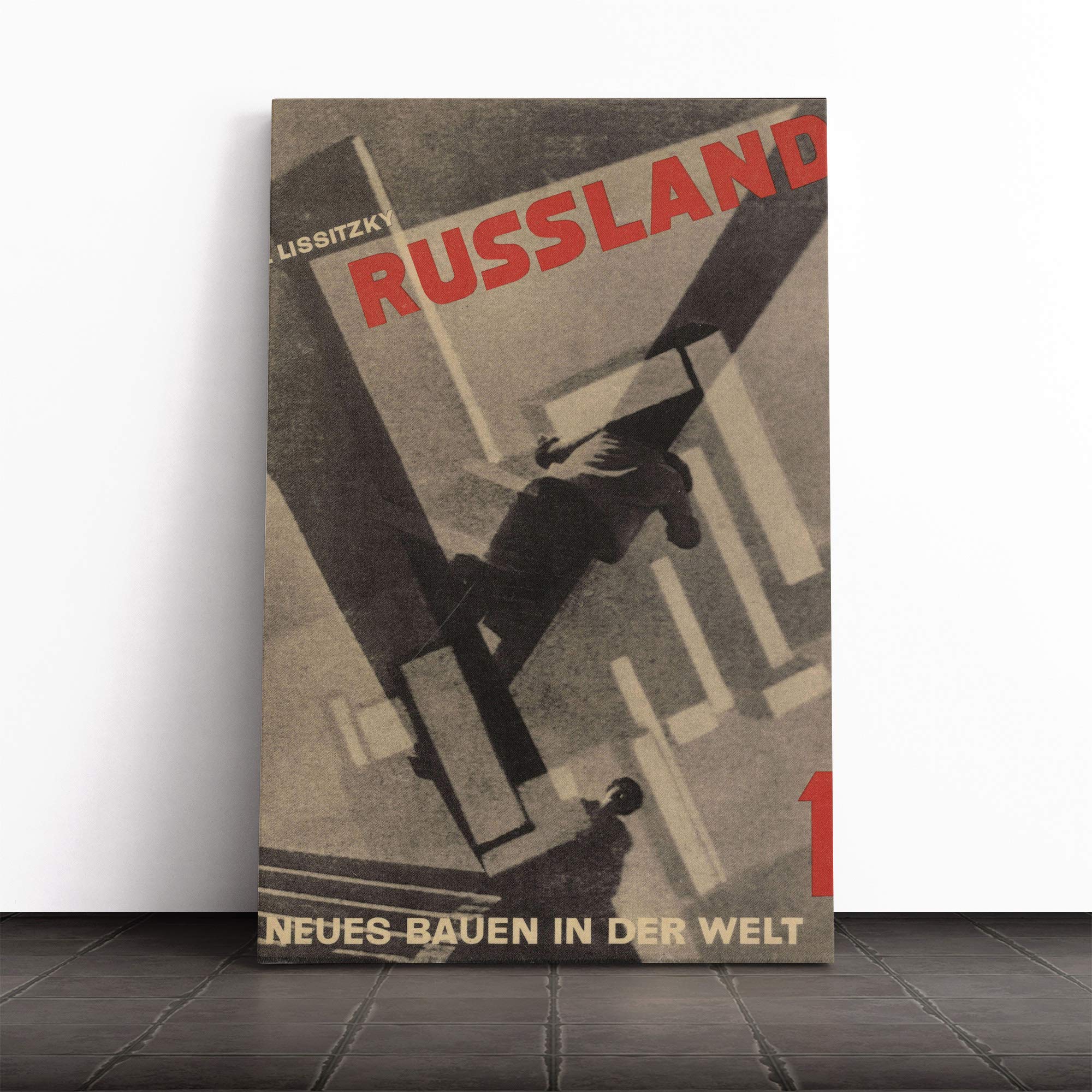 El Lissitzky Russland Canvas Print | Gallery Wrapped 30mm Frame Wall Art | 24x16 inches | Ready to Hang | Modern Picture | Living Room Bedroom Lounge Office