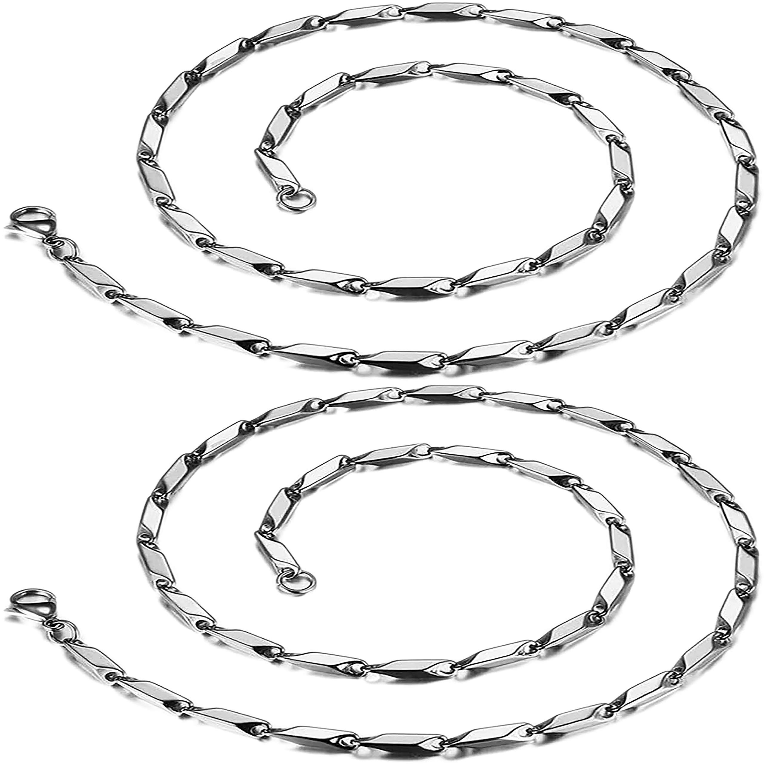 Fashion Frill Mens Stylish Silver Plated Stainless Steel Silver Chain For Men Boys Women - 24 Inches (Silver+Silver) (B08NZQCM5H) Amazon Price History, Amazon Price Tracker
