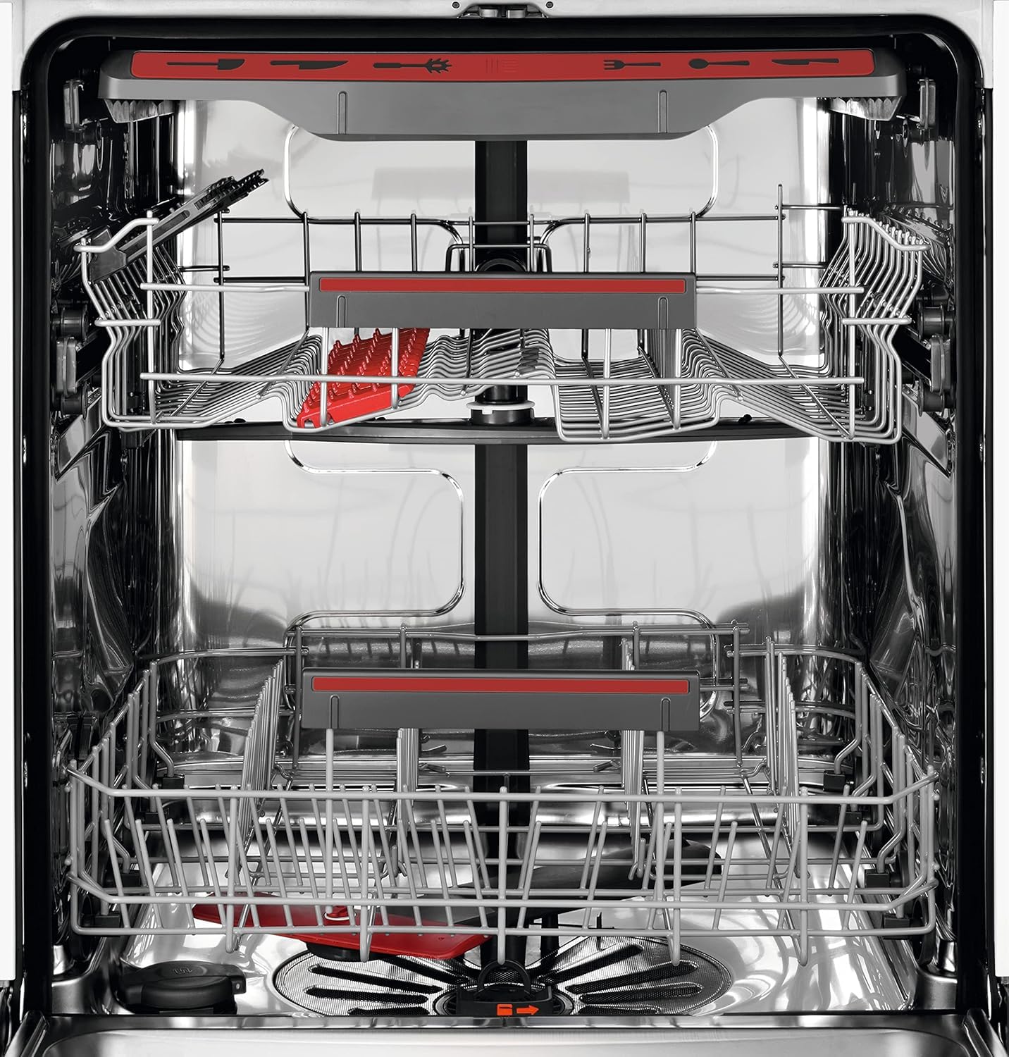AEG FFB74917ZM Lavavajillas de 60 cm, 14 Cubiertos, Sistema AirDry, Display XL, Con 3ª Bandeja para Cubiertos MaxiFlex, Función Extrahigiene, Softspikes, 44 dB(A), Inox, Clase C, Fabricado en UE — view 3