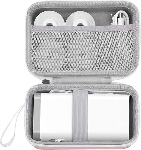 TYPONOS Estuche para impresora de etiquetas compatible con la mayoría de las mini impresoras de etiquetas, soporte de almacenamiento de bolsa de