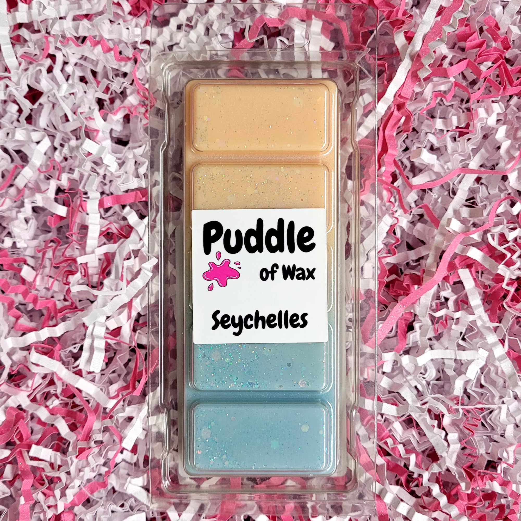 Puddle of Wax - Seychelles Soy Wax Melt Snap Bar - 50g - Calm & Relaxing Scent - Vegan Friendly - Made in the UK