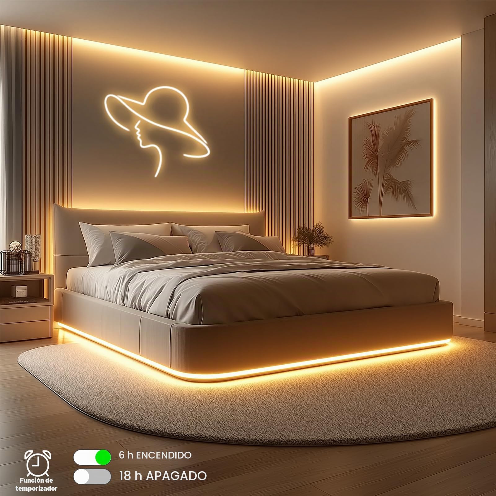 Tira de luces LED de neón de 20 m, 24 V, regulable, 2700 K, luz blanca cálida, silicona, flexible, con temporizador, IP67, resistente al agua, para casa, cocina, interior y exterior, decoración DIY