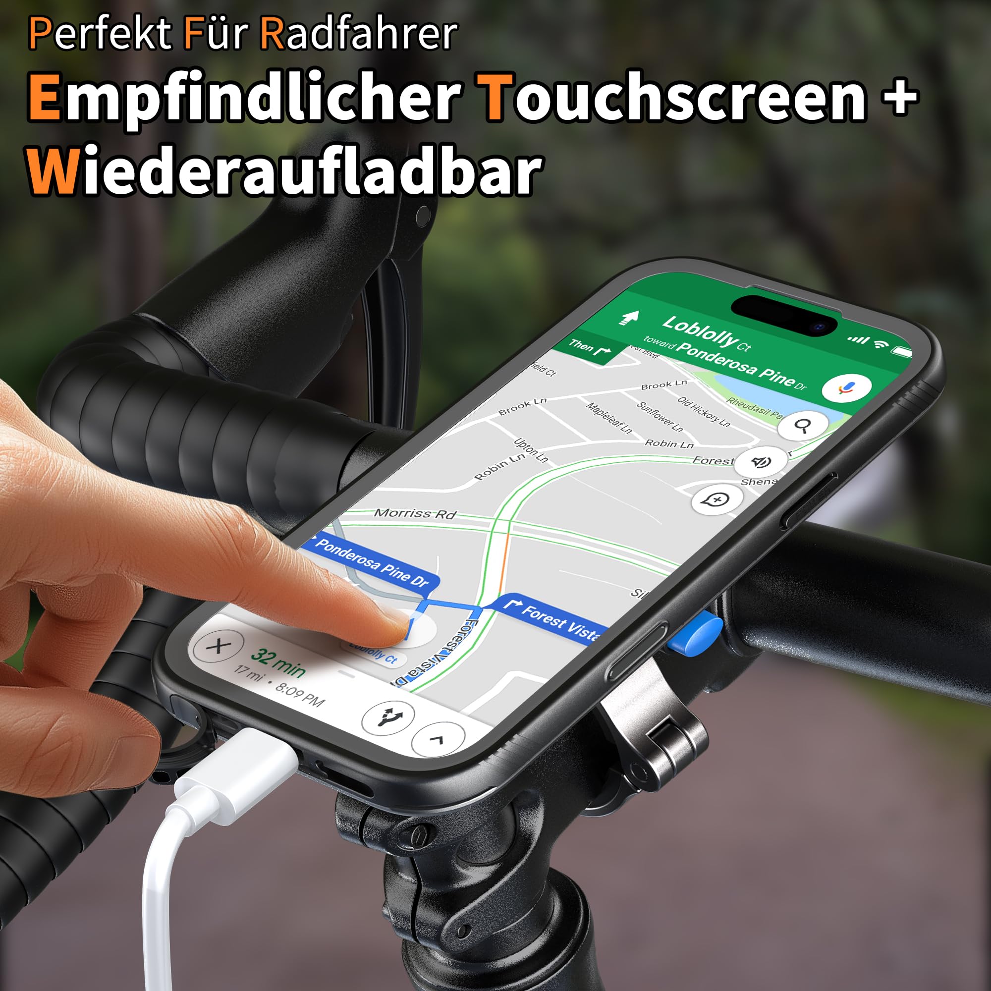 Cozycase 1S-Knopf Wasserdicht Handyhalterung Fahrrad Für iPhone 17 | Anti-Diebstahl Hülle Handy Halter Motorrad Lenker Rennrad Mtb Ebike Bike Phone Holder Mount Fahrradhalterung IP68 Waterproof