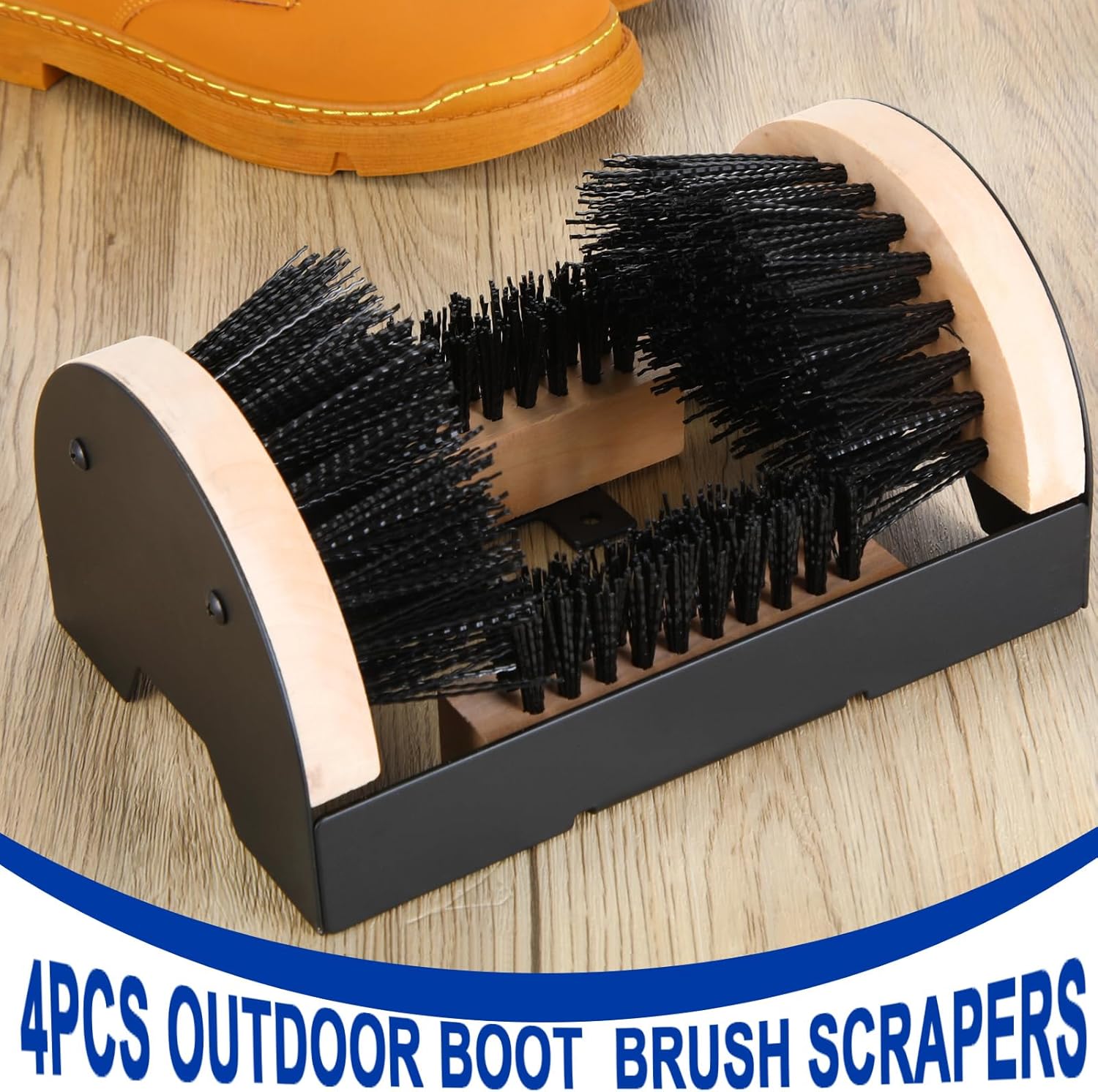 Sliner Boot Brush Scraper Outdoor Heavy Duty Shoe Cleaner Brush Boot Scraper for Sneaker Mud Cleaning Supplies(4 Pieces)