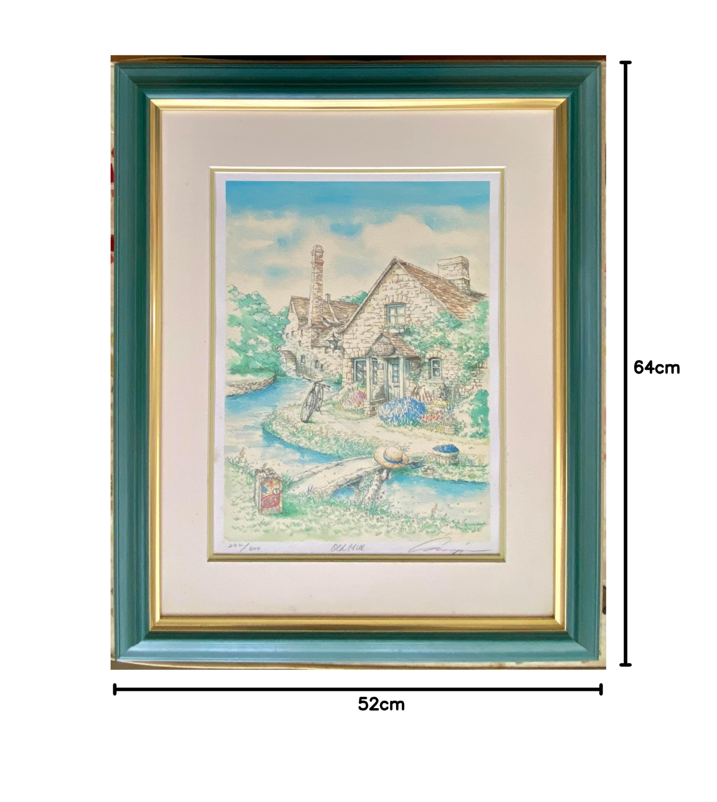 Amazon.co.jp: 内田新哉「OLD MILL」限定版リトグラフ, イギリス風景画